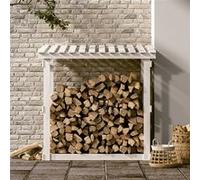 vidaXL Support pour bois de chauffage Blanc 108x64,5x109cm Bois de pin G