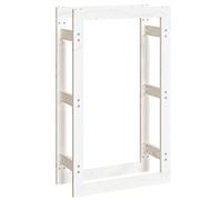Support pour bois de chauffage Blanc 60x25x100 cm Bois de pin Blanc G