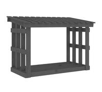 vidaXL Support pour bois de chauffage Gris 108x64,5x77 cm Bois de pin
