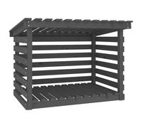 vidaXL Support pour bois de chauffage Gris 108x73x79 cm Bois de pin