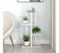 vidaXL Support pour plantes 4 niveaux 43x22x76 cm Blanc Métal Blanc G