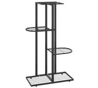 Vidaxl Support Pour Plantes 4 Niveaux 43x22x76 Cm Noir Métal Noir