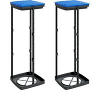 vidaXL Support pour sacs poubelle 2 pcs. noir et bleu 120 L PP