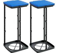 vidaXL Support pour sacs poubelle 2 pcs. noir et bleu 60 L PP
