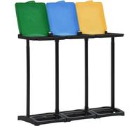 vidaXL Support pour sacs poubelle avec couvercle 240-330 L Multicolore PP