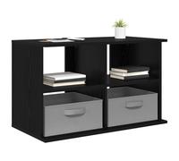 vidaXL Support TV avec tiroirs aspect chêne noir 79 x 40 x 48 cm pour salon, design moderne, matériaux durables, beaucoup d'espace de rangement pour des espaces élégants et fonctionnels, 5 unités