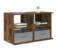 vidaXL Support TV avec tiroirs - Chêne fumé - 79 x 40 x 48 cm - Salon - Design moderne - Matériaux durables - Grand espace de rangement pour des espaces élégants et fonctionnels - 5 unités