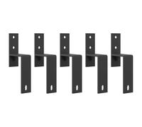 vidaXL Supports de dérivation de porte de grange 4009760 pour rails plats 5 pcs Noir