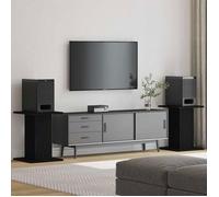 vidaXL Support d'enceinte moniteur de studio 2 pcs Bois d'ingénierie Noir aspect chêne 30x30x40 cm