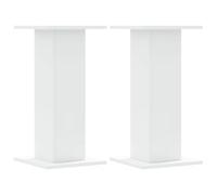 vidaXL Supports de haut-parleurs – 2 pcs – Bois d'ingénierie blanc – Support HiFi de bureau