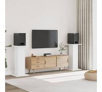 Support d'enceintes - vidaXL - 30x30x95 cm - Bois d'ingénierie - Blanc - x2