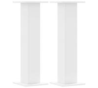 vidaXL Supports de Haut-parleurs 2 pcs Blanc Bois d'ingénierie, Support d'enceinte, Support d'enceinte de Bureau, Support d'enceinte HiFi