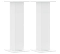 vidaXL Supports de Haut-parleurs 2 pcs Blanc Bois d'ingénierie, Support d'enceinte, Support d'enceinte de Bureau, Support d'enceinte HiFi
