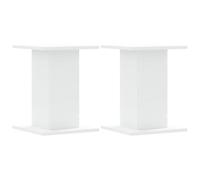 vidaXL Supports de Haut-parleurs 2 pcs Blanc Bois d'ingénierie, Support d'enceinte, Support d'enceinte de Bureau, Support d'enceinte HiFi