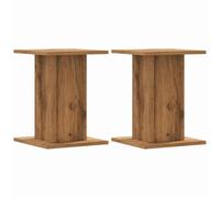 vidaXL Supports de Haut-parleurs 2 pcs chêne Artisanal Bois ingénierie, Support d'enceinte, Support d'enceinte de Bureau, Support d'enceinte HiFi
