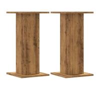 vidaXL Supports de Haut-parleurs 2 pcs chêne Artisanal Bois ingénierie, Support d'enceinte, Support d'enceinte de Bureau, Support d'enceinte HiFi