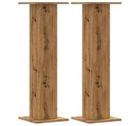 vidaXL Supports de Haut-parleurs 2 pcs chêne Artisanal Bois ingénierie, Support d'enceinte, Support d'enceinte de Bureau, Support d'enceinte HiFi