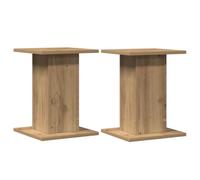 vidaXL Supports de haut-parleurs – Lot de 2 en chêne artisanal, bois d'ingénierie