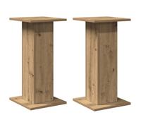 vidaXL Supports de Haut-parleurs 2 pcs chêne Artisanal Bois ingénierie, Support d'enceinte, Support d'enceinte de Bureau, Support d'enceinte HiFi
