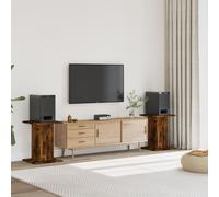 Vidaxl Supports De Haut-Parleurs 2 Pcs Chêne Fumé Bois D'ingénierie