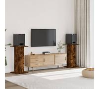 Supports de haut parleurs 2 pcs chêne fumé bois d ingénierie