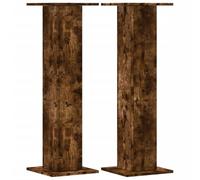 vidaXL Supports de Haut-parleurs 2 pcs chêne fumé Bois d'ingénierie, Support d'enceinte, Support d'enceinte de Bureau, Support d'enceinte HiFi
