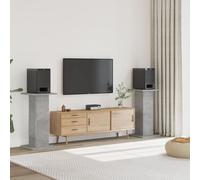 vidaXL Supports d'enceinte 2 pcs Gris béton Bois d'ingénierie HiFi