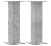 vidaXL Supports de Haut-parleurs 2 pcs Gris béton Bois d'ingénierie, Support d'enceinte, Support d'enceinte de Bureau, Support d'enceinte HiFi