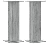 vidaXL Supports de Haut-parleurs 2 pcs Gris Sonoma Bois d'ingénierie, Support d'enceinte, Support d'enceinte de Bureau, Support d'enceinte HiFi