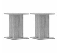vidaXL Supports de Haut-parleurs 2 pcs Gris Sonoma Bois d'ingénierie, Support d'enceinte, Support d'enceinte de Bureau, Support d'enceinte HiFi