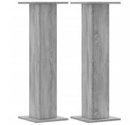 vidaXL Supports de Haut-parleurs 2 pcs Gris Sonoma Bois d'ingénierie, Support d'enceinte, Support d'enceinte de Bureau, Support d'enceinte HiFi