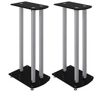 Supports De Haut-Parleurs 2 Pcs Noir/Argenté 3 Piliers