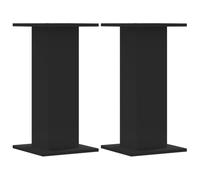 Supports de Haut-parleurs - VIDAXL - 2 pcs - Bois d'ingénierie - Noir - Design creux pour stabilité