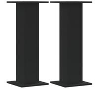 vidaXL Supports de Haut-parleurs 2 pcs Noir Bois d'ingénierie, Support d'enceinte, Support d'enceinte de Bureau, Support d'enceinte HiFi