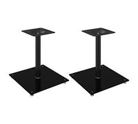 vidaXL Supports de Haut-parleurs 2 pcs Noir Verre trempé 1 Pilier, Support d'enceinte, Support de Haut-Parleur de Moniteur, Support de Haut-Parleur au Sol