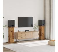 Vidaxl Supports De Haut-Parleurs 2 Pcs Vieux Bois Bois D'ingénierie