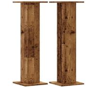 vidaXL Supports d'enceintes en bois d'ingénierie 2 pièces Vieux bois 30×30 cm H95 cm 60 kg