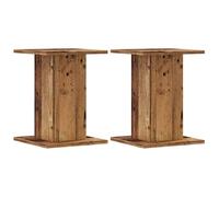 vidaXL Supports d'enceintes 2 pcs Vieux Bois – Bois d'ingénierie, Bureau HiFi