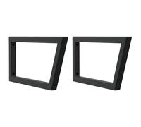 vidaXL Supports de lavabo 2 pcs. noir trapézoïdal acier
