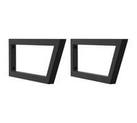 vidaXL Supports de lavabo 2 pcs. noir trapézoïdal acier