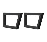 vidaXL Supports de lavabo 2 pcs. noir trapézoïdal acier