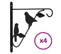 vidaXL Supports de panier suspendu 4 pcs noir acier