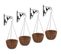 vidaXL Supports de panier suspendu avec jardinières 4 pcs noir acier