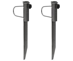 vidaXL Supports de parasol avec piquets 2 pcs 19x42 cm acier galvanisé