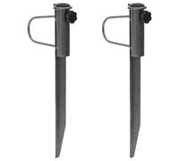 vidaXL Supports de Parasol avec piquets 2 pcs 19x42 cm Acier galvanisé Porte-Parasol Pied de Parasol Piquet de Sol pour Parasol