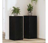 vidaXL Support de plantes 30 x 30 x 70 cm 2 pièces Chêne noir Bois reconstitué