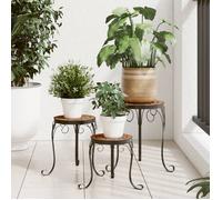 vidaXL – Supports de plantes 3 pcs en terre cuite céramique, table d'appoint extérieure