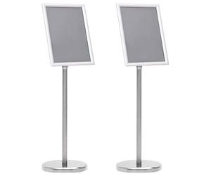 vidaXL Supports de posters 2 pc Argenté 32,7 x 24 x 108 cm Aluminium | Ajustez la hauteur facilement selon vos besoins, La finition argentée a trop de style pour n'importe quel endroit,