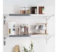 Vidaxl Supports D'étagères 4 Pcs 20x2,5x14 Cm Argenté Acier Inoxydable Multicolore
