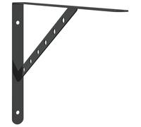 vidaXL Supports d'étagères 4 pièces 40 x 2,5 x 25 cm noir acier inoxydable